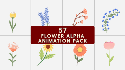 57 Blumenpaket mit Alphakanal