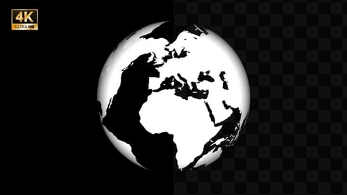 3D White Earth - Globe Animation