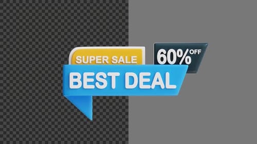 Modern 3D Animated Super Sale Best Deal Offer Tag