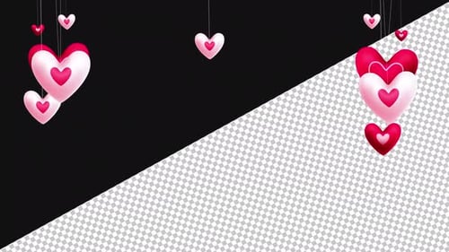 Valentines Hearts Background | Alpha Channel
