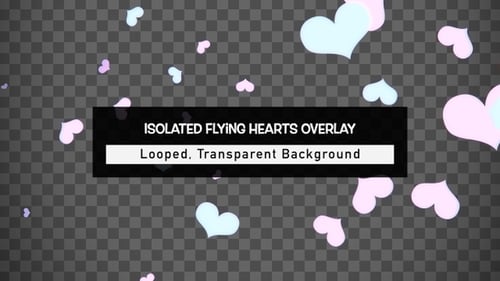 Floating Pink Blue Hearts Alpha Channel Overlay