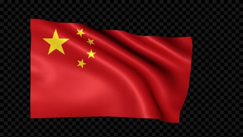 Waving Flag of China Realistic Animation