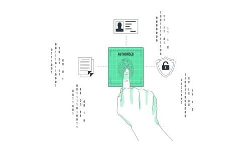 Biometric Fingerprint Scan Authorization Technology Animation