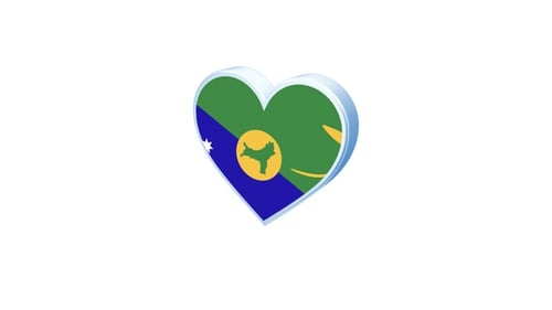 3D Animated Heart with Christmas Island Flag