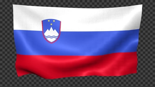Waving Slovenian Flag Animation with Alpha Channel