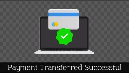 3D Laptop Payment Confirmation Animation