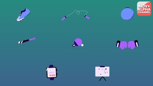 Fitness Sport Icons | Motion Graphics