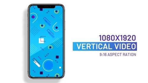 Memphis style looping geometric background pattern vertical video for social media posts
