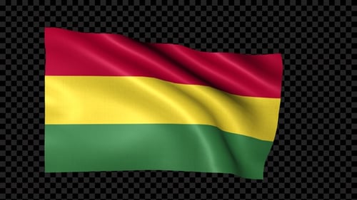 Bolivia National Flag Waving with Alpha Channel Loop