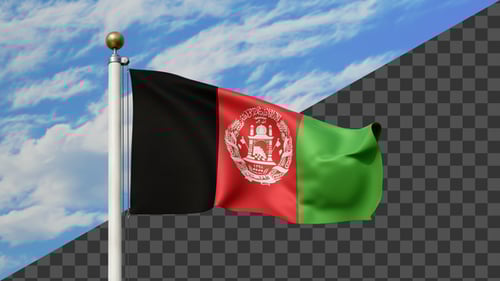 Realistic Afghanistan Flag Waving Animation