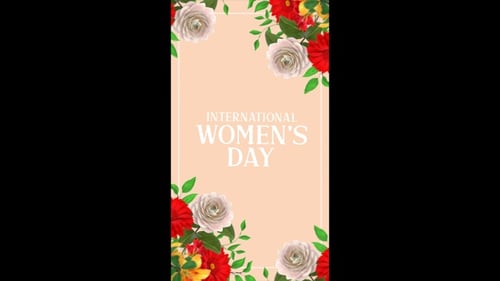 Happy International Women's Day animated motion graphics, March 8, greeting card background 4k V5 Ve