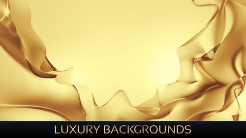 Abstract Golden Fluid Waves Flowing Background Loop