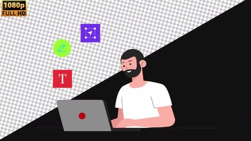 Work Using Laptop | Editor Application on a Laptop | Alpha Channel