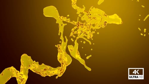 Dynamic Yellow Liquid Splashes with Alpha Channel