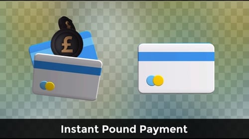 3D Animated Credit Card with Digital Pound Coin Transaction