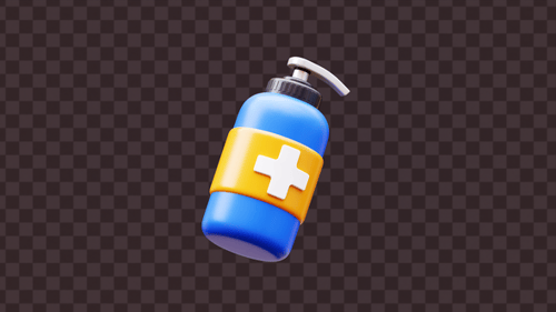 3D-Flaschensymbol für medizinische Händedesinfektionsmittel