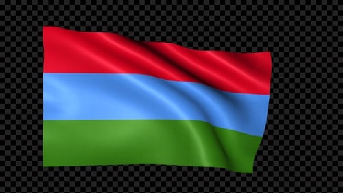 Realistic Waving Flag Seamless Loop with Alpha Channel