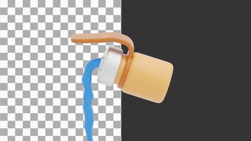 3D Animation of Stainless Steel Water Bottle | Alpha Channel