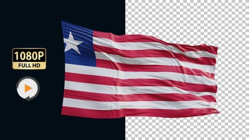 Liberia Flag Hd Loop Alpha