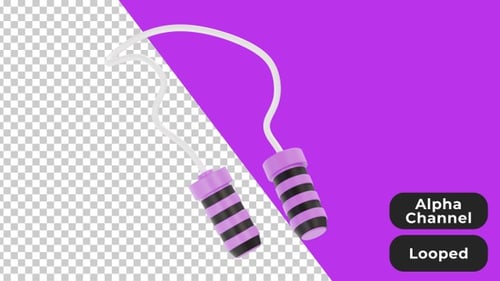 3D Animation Skipping Rope | Alpha Channel