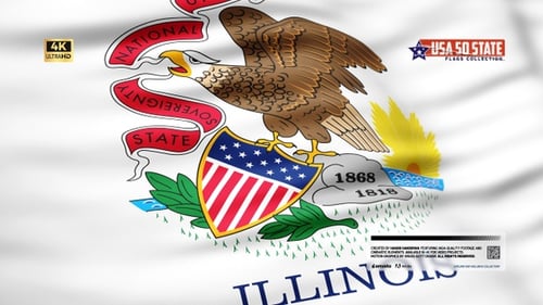 Illinois State Flag Waving Animation