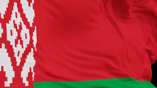 The Belarus with alpha channel waving in the wind in slow motion