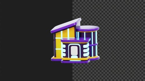 3D Virtual Real Estate Animation Transparent Background