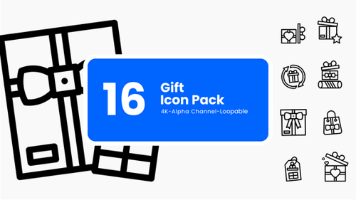 Gift Concepts Animated Icons – Boxes, Wraps, Tags & Bows (Loopable 4K)