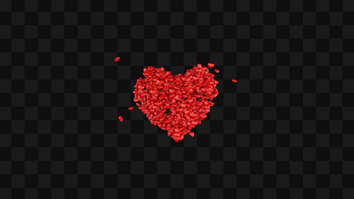 Red Heart Particle Reveal Animation