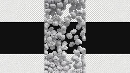 Surreal 3D Brains Falling Loop Animation