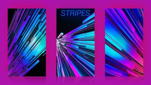 Dynamic Neon Geometric Stripes Moving Background