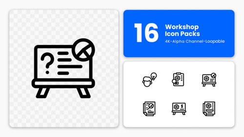 Animated Workshop Icons – Tools, Mechanics & Learning (4K Motion Graphics)