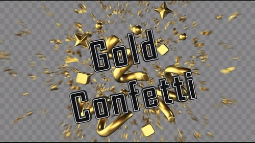 Gold Ribbons Confetti