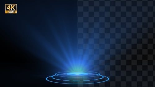 Futuristic Blue Holographic Digital Reveal Effect