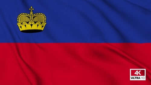 Liechtenstein Flag Waving Seamless Loop