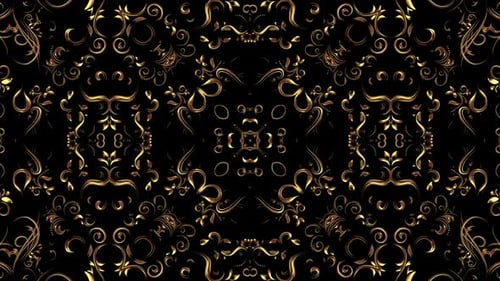 Elegant Golden Ornate Pattern Loop Background