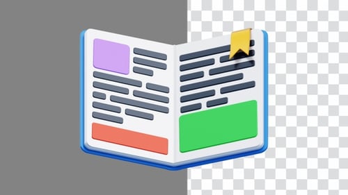 3D Animation of Open Book Embraces Transparency in Every Chapter | Alpha Channel