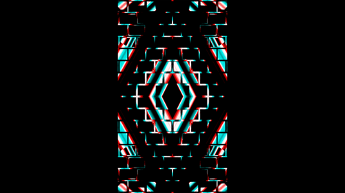 Vertikales Video, blaue und rote abstrakte blinkende Pfeile, DJ-Loop-Animation