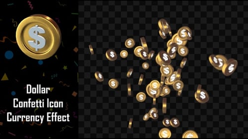 Dollar Confetti Icon Currency Effect
