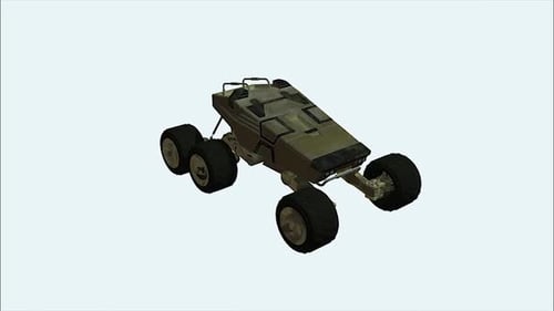 3D Futuristic Space Rover Rotating Alpha Channel Animation
