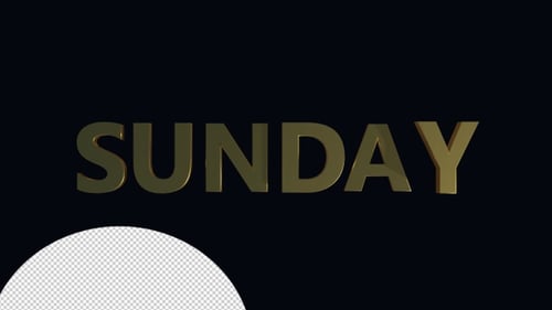 Elegant Gold Sunday 3D Text Reveal Animation