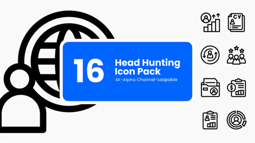 Animierte Icons zur Talentakquise — Motion Set für Jobsuche und Personalbeschaffung