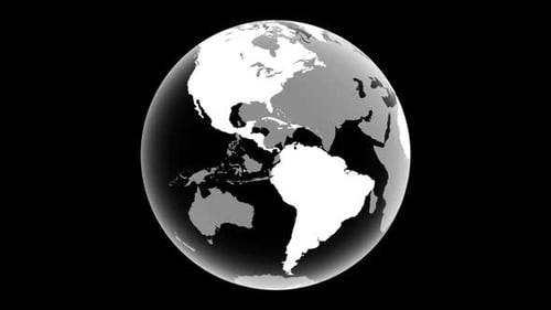 Modern Rotating Earth Globe with Alpha Channel Animation