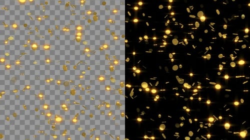 Sparkling Gold Coins and Particles Falling Overlay
