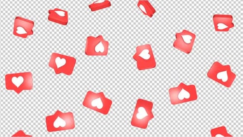 Heart Social Media Message Package on Alpha Channel, Loop