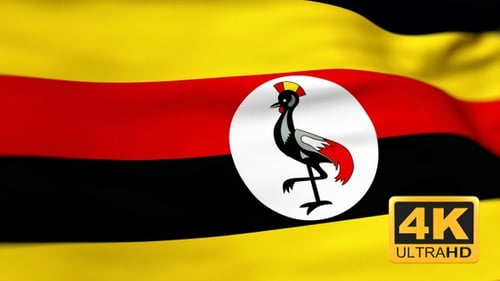 Realistic Waving Flag of Uganda