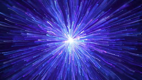 Blue Particle Streaks Explosion