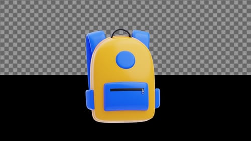 3D Back to School Bag Animation | Alpha Loop