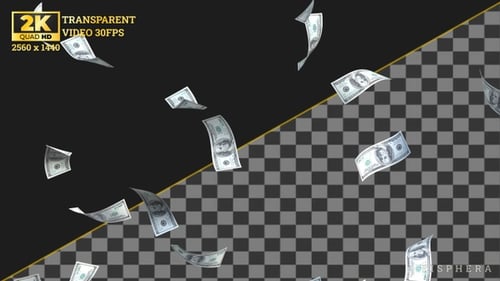 Falling 100 Dollar Bills Money Rain Loop