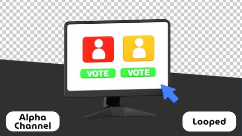 Online Voting System and Digital Election 3D Concept | Alpha Channel